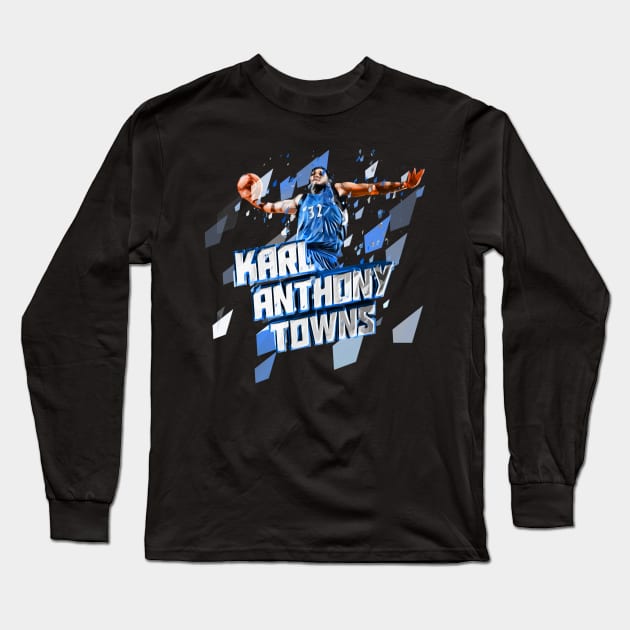 Karl Anthony Towns Artwork Long Sleeve T-Shirt by hesxjohnpaul